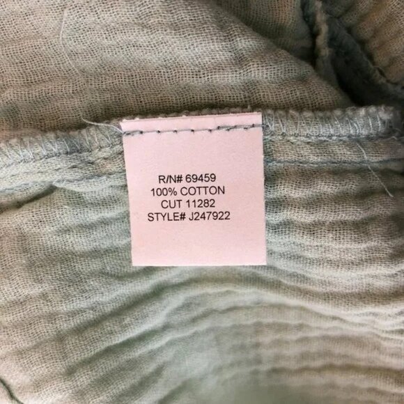 J Valdi Cozumel Ruffle Dress Swim Cover Cotton Gauze Pockets Light Green L - Picture 6 of 6